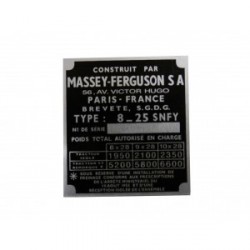 plaque massey ferguson 825