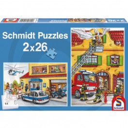 puzzle pompier et police