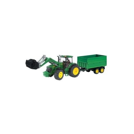 John deere 7930 avec fourche avec remorque