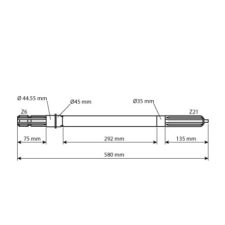 ARBRE DE PRISE DE FORCE AVEC EMBRAYAGE HYDRAULIQUE POUR TRACTEUR MASSEY FERGUSON